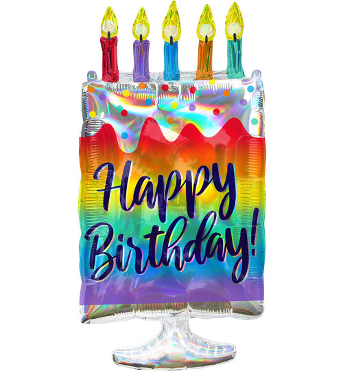 Oversize Happy Birthday Iridescent Cake 30"