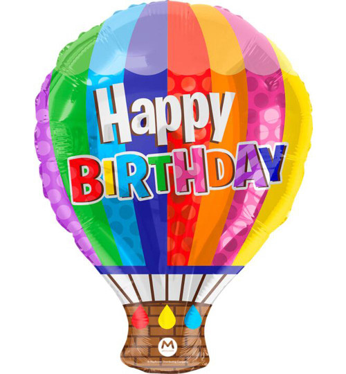 Oversize Happy Birthday Hot Air Balloon 28"