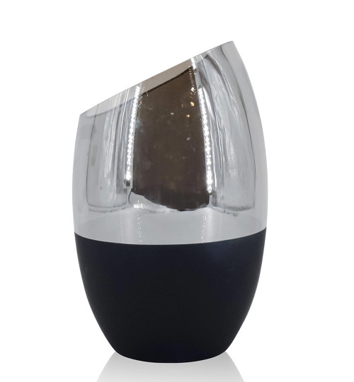 Silver & Black Slanted Vase - Small