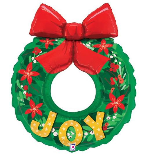 Christmas Joy Wreath Balloon - 34"