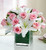Modern Embrace™ Pink Rose And Lily Cube Bouquet - Large 91116L