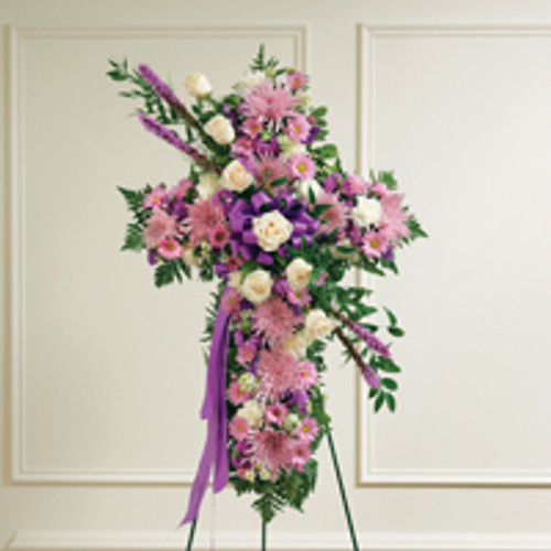 Lavender & White Mixed Standing Cross