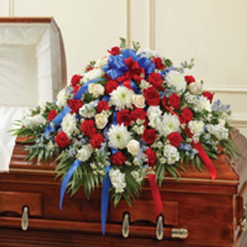 Red, White & Blue Half Casket Cover
