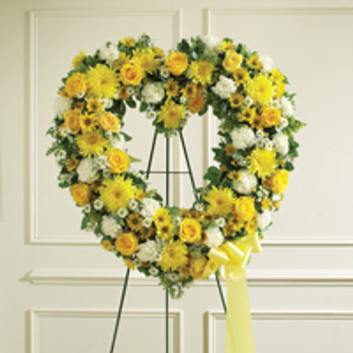 Yellow & White Standing Open Heart