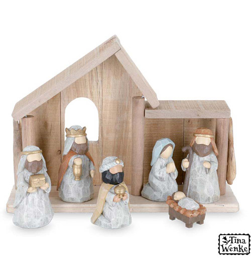 7-Pc. Resin Nativity Set Includes Creche