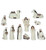 White & Gold 12 pc Resin Nativity Set